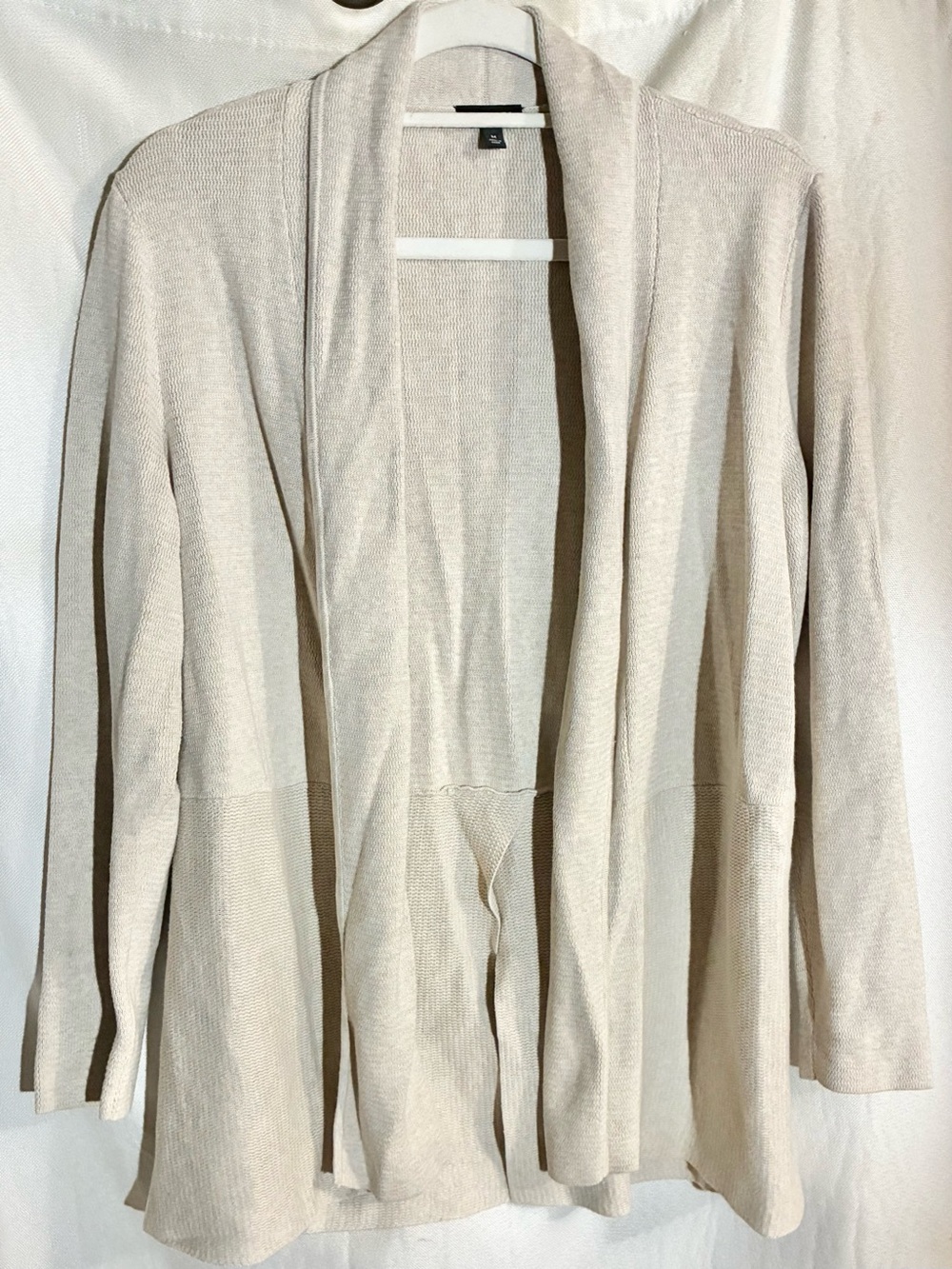 Talbots Fly Away Cardigan Sweater Blazer Sz M Jacket Beige Minimalist staple